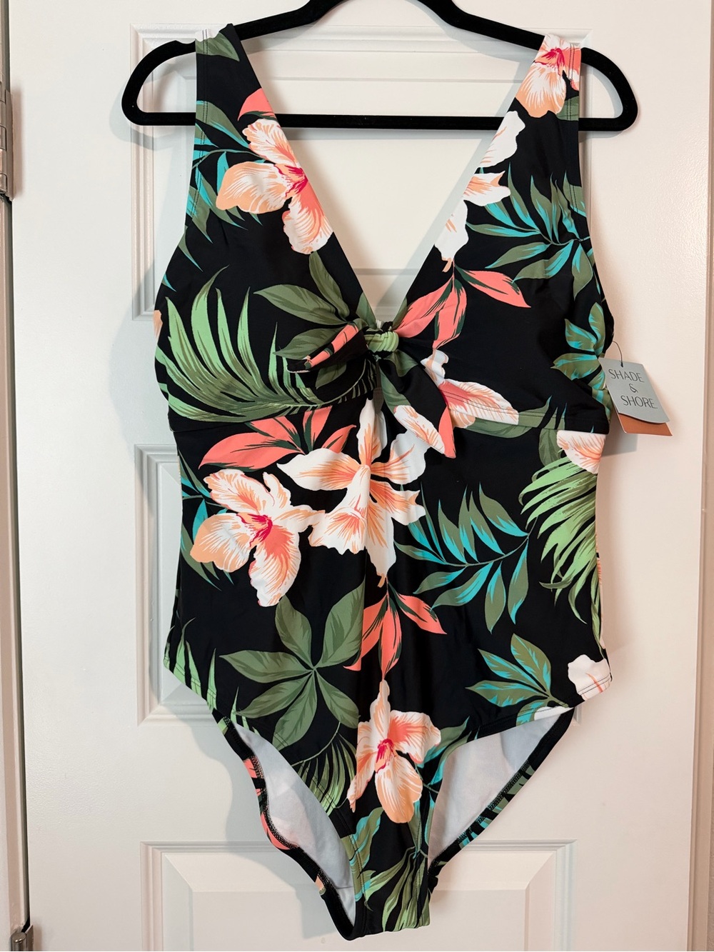 Shade & Shore Tummy Control Floral Tropical One-Piece Swimsuit Sz 17